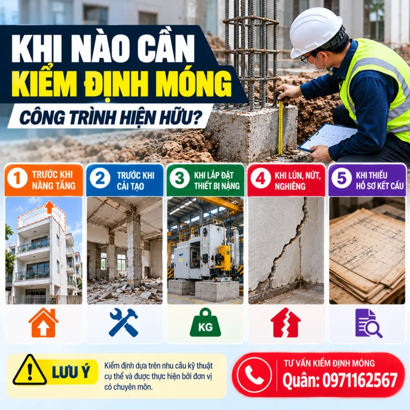Khi nào công trình hiện hữu cần kiểm định móng?