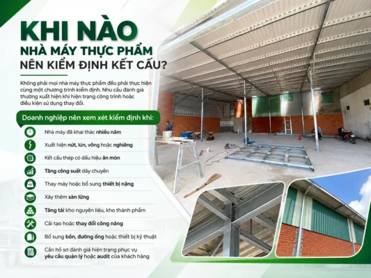 Khi nào nhà máy thực phẩm nên kiểm định kết cấu?
