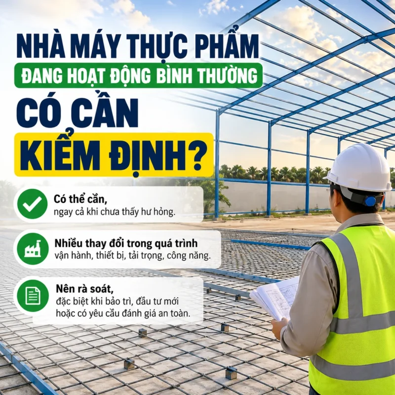 Nhà máy thực phẩm đang hoạt động bình thường có cần kiểm định không?