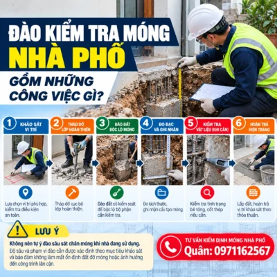 Đào kiểm tra móng nhà phố gồm những công việc gì?