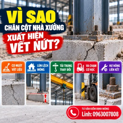 Vì sao chân cột nhà xưởng xuất hiện vết nứt?