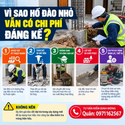 Vì sao hố đào nhỏ vẫn có thể có chi phí đáng kể?